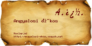 Angyalosi Ákos névjegykártya