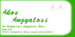 akos angyalosi business card