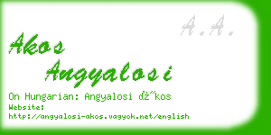 akos angyalosi business card